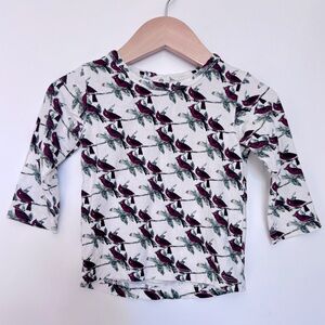 Kate Quinn Organics Bamboo‎ Shirt Cardnial Bird Long Sleeve Top 12-18 months